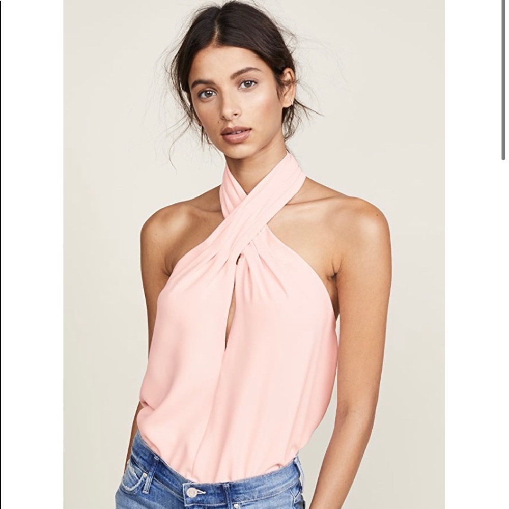 NWT Amanda Uprichard Beckett Top; Size Large; Dusty Rose